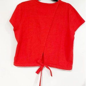 Madewell Texture and Thread tie back top Red